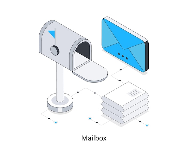 Vector ilustración de las existencias isométricas del buzón eps ilustración del stock del archivo