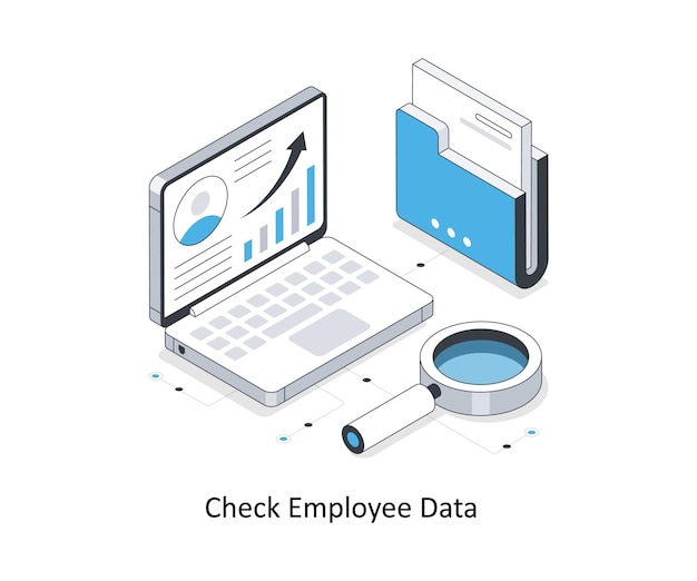 Ilustración de las existencias isométricas de los datos de los empleados de EPS Ilustración del stock de los archivos