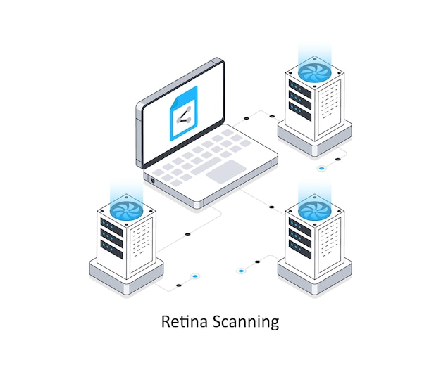 Vector ilustración de las existencias isométricas de escaneo de la retina eps ilustración del stock de archivos