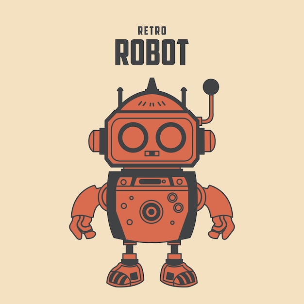 Ilustración de las existencias del vector retro robot