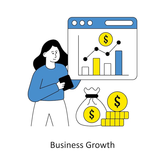 Ilustración de las existencias de vectores de diseño de estilo de crecimiento empresarial