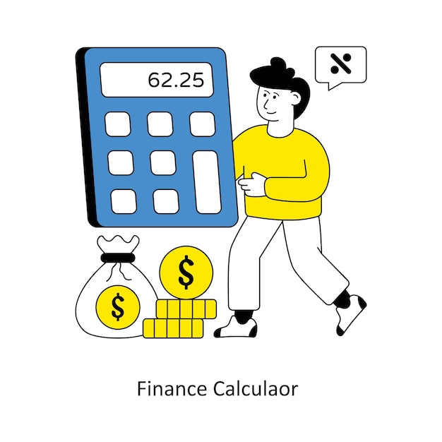 Ilustración de las existencias vectoriales de diseño de estilo calculador de finanzas