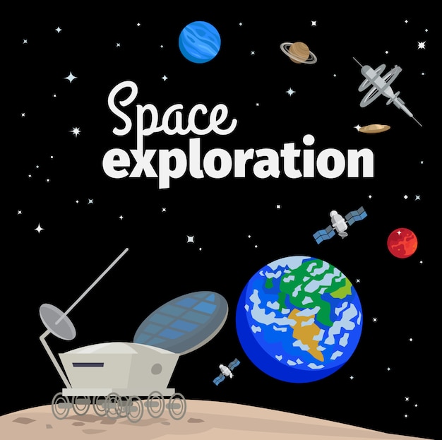 Vector ilustración de exploración espacial