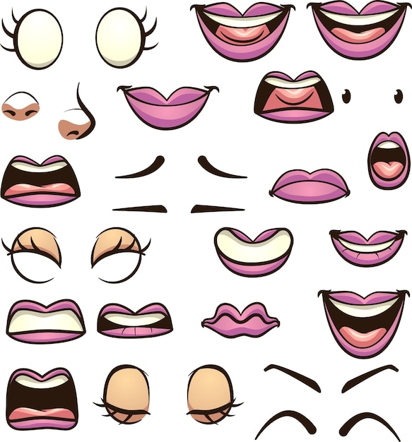 Vector ilustración de expresiones faciales