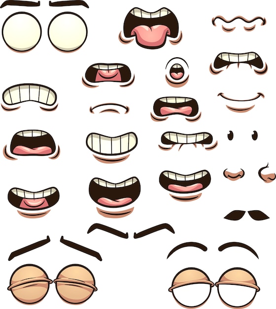 Vector ilustración de expresiones faciales