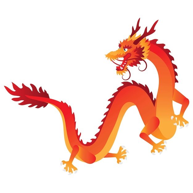 Ilustración de la extravagancia del Año Nuevo Lunar con dragones encantadores