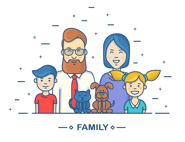 Ilustración de familia feliz juntos