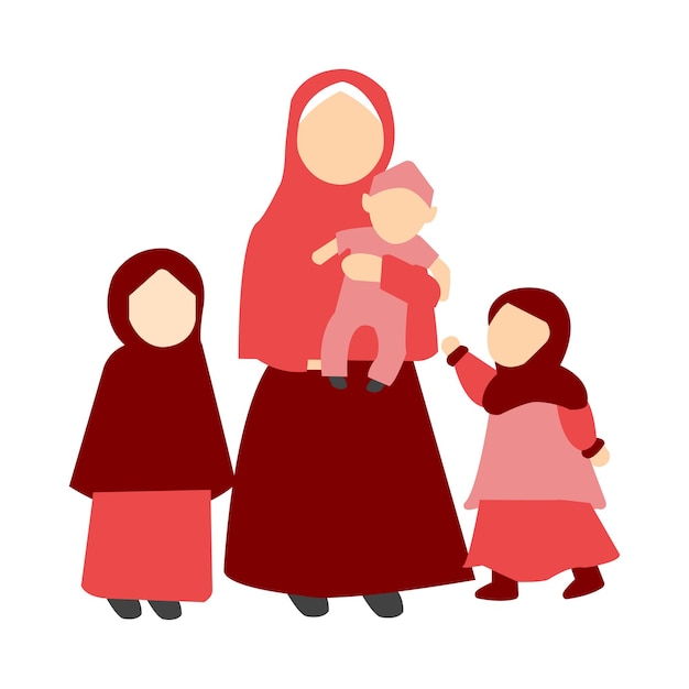 Ilustración de la familia musulmana
