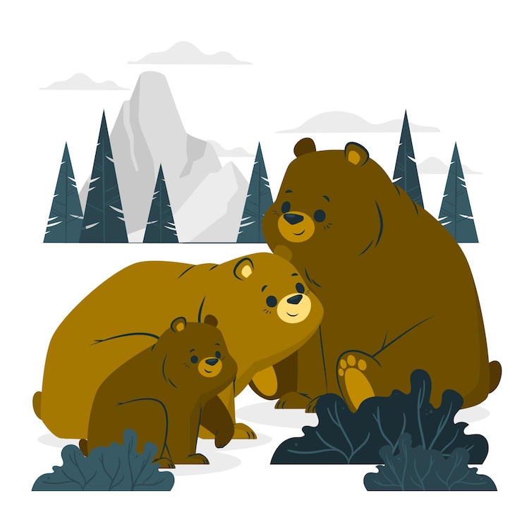 Vector ilustración de la familia del oso