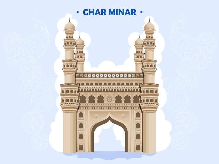 Vector ilustración del famoso monumento indio charminar