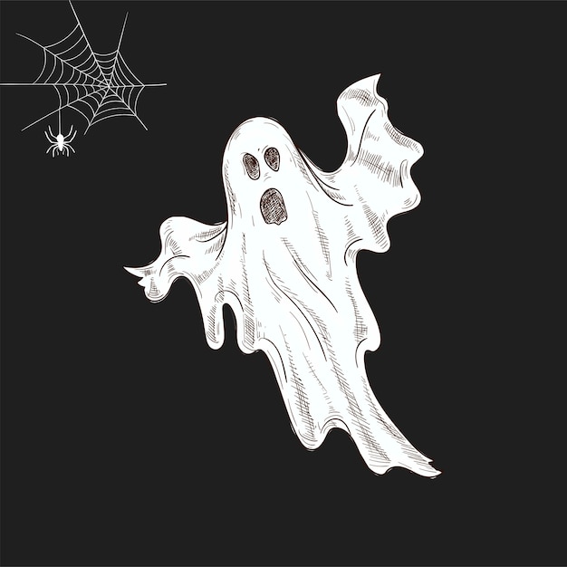Vector ilustración de fantasma espeluznante de halloween