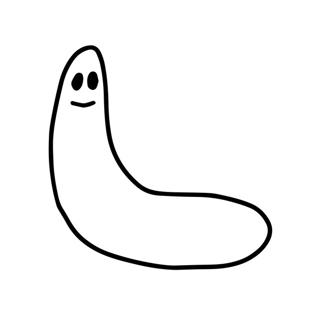 Ilustración de fantasma de garabato dibujado a mano dibujo de fantasma simple de vector aislado