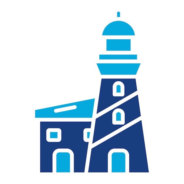 Ilustración del faro en dos tonos