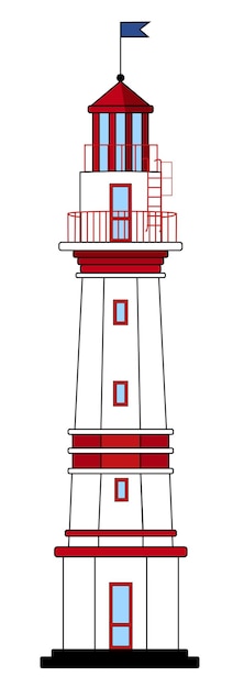 Ilustración de un faro sobre un fondo transparente.