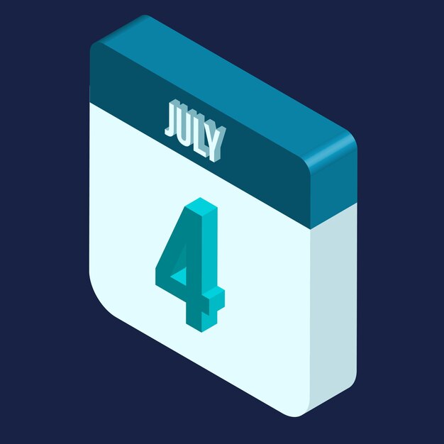Ilustración de las fechas del mes de julio