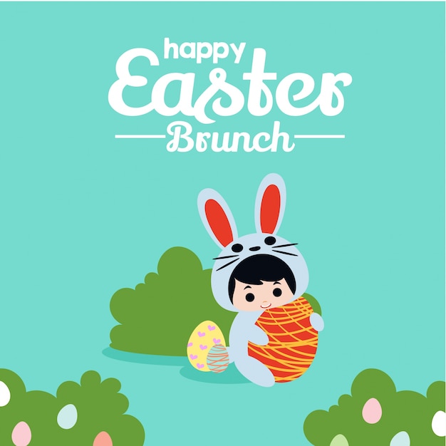 Ilustración feliz brunch de pascua