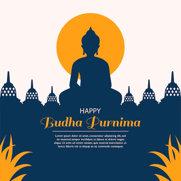 Vector ilustración de feliz budha purnima