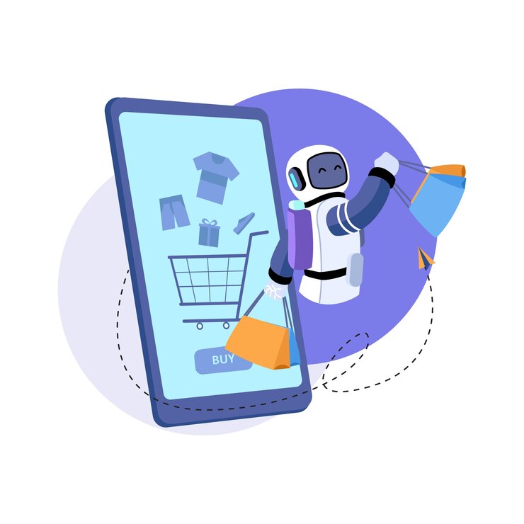 Vector ilustración feliz de compras