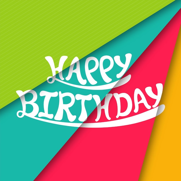 Ilustración de feliz cumpleaños con hermosa caligrafía