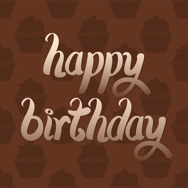 Ilustración de feliz cumpleaños con hermosa caligrafía