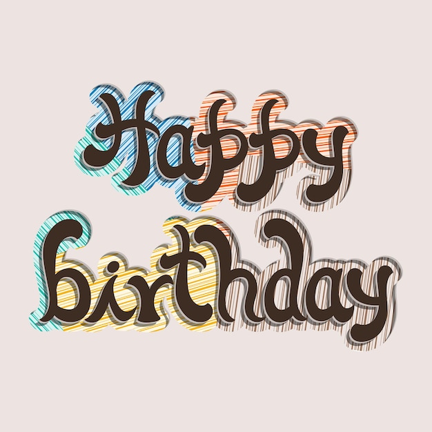 Ilustración de feliz cumpleaños con hermosa caligrafía