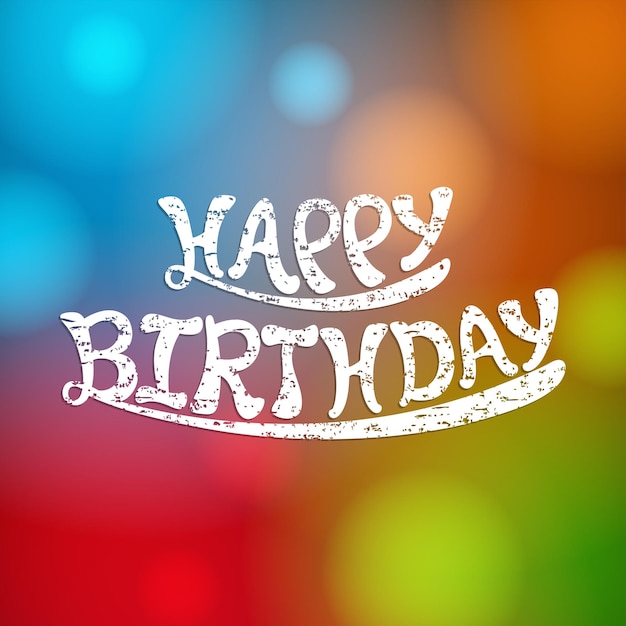 Ilustración de feliz cumpleaños con hermosa caligrafía