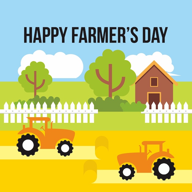 Ilustración feliz día del agricultor