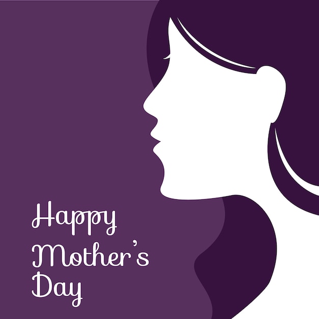 Ilustración de Feliz Día de la Madre en estilo plano para tarjeta de felicitación y recurso gráfico