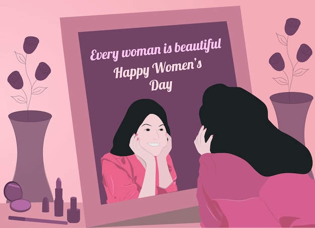 Ilustración feliz día de la mujer