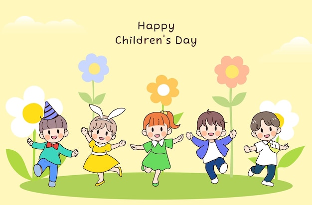 Ilustración del Feliz Día de los Niños en Corea