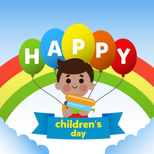 Vector ilustración feliz del día de los niños