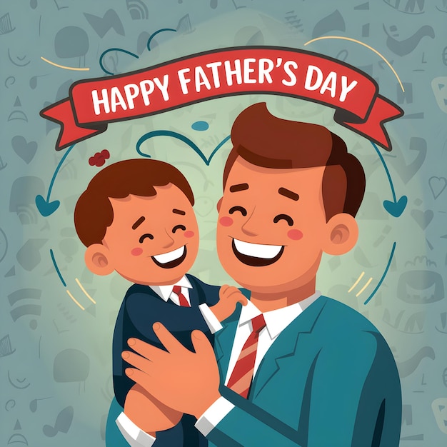 Una ilustración de Feliz Día del Padre llena de calidez y vector de admiración