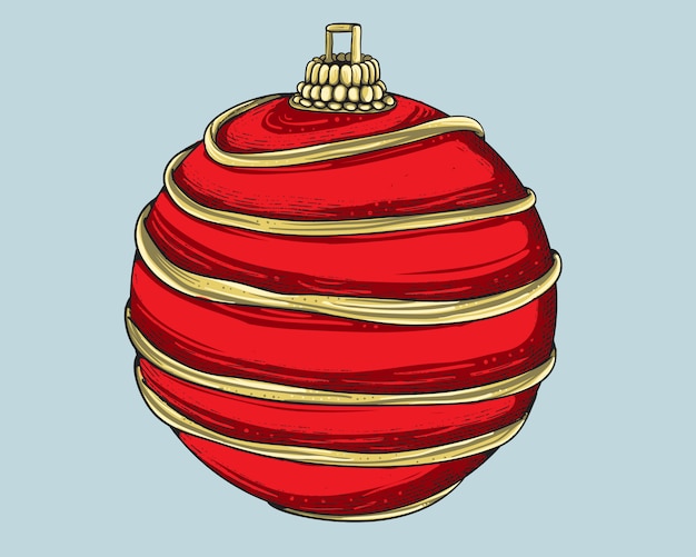 Ilustración de feliz Navidad con bola de Navidad