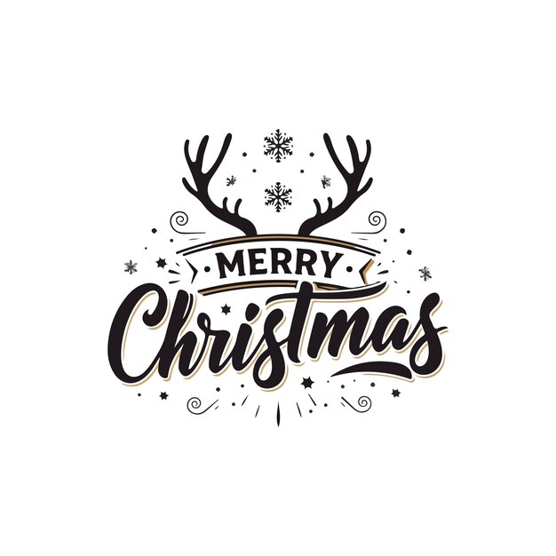 Ilustración de Feliz Navidad y diseño tipográfico Símbolo vectorial de Navidad
