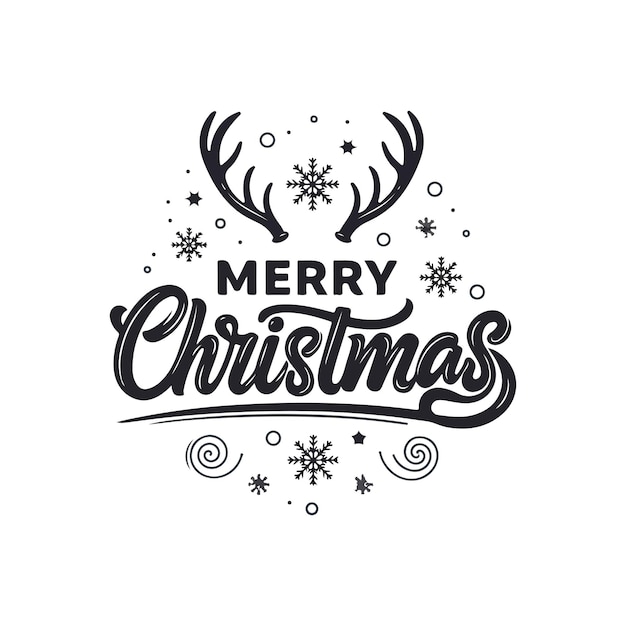 Ilustración de Feliz Navidad y diseño tipográfico Símbolo vectorial de Navidad
