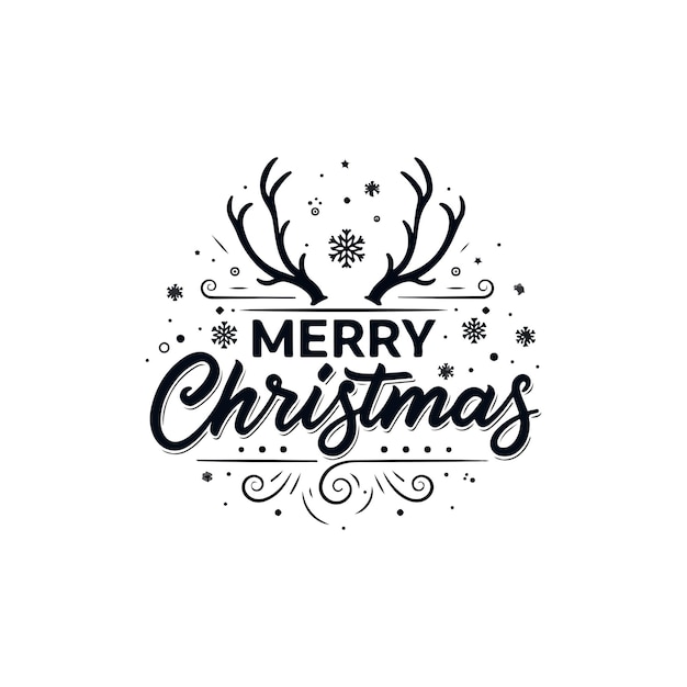 Ilustración de Feliz Navidad y diseño tipográfico Símbolo vectorial de Navidad