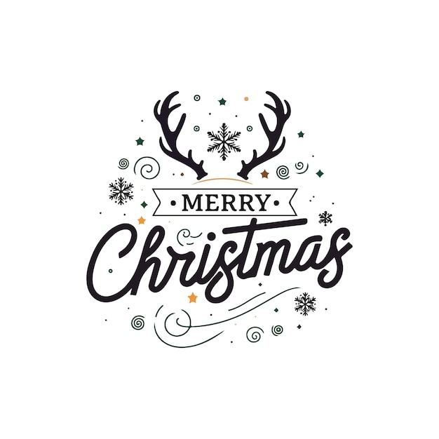 Ilustración de Feliz Navidad y diseño tipográfico Símbolo vectorial de Navidad