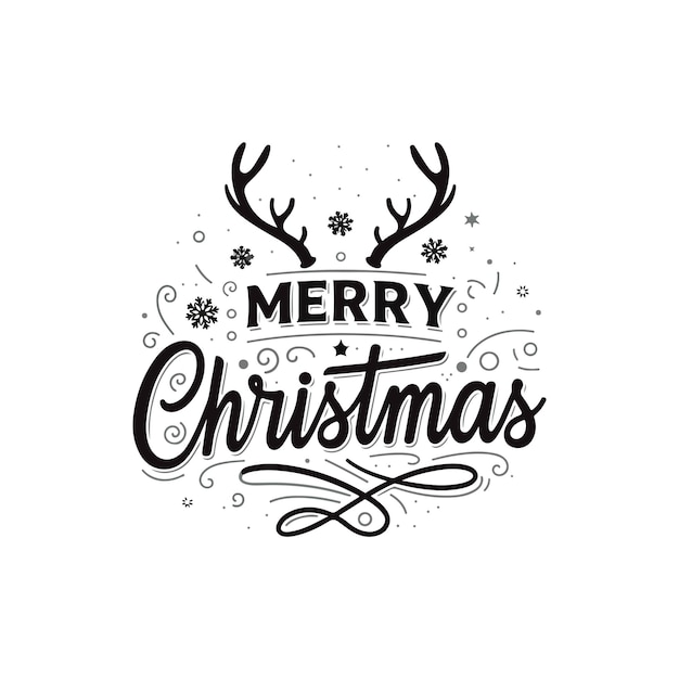 Ilustración de Feliz Navidad y diseño tipográfico Símbolo vectorial de Navidad