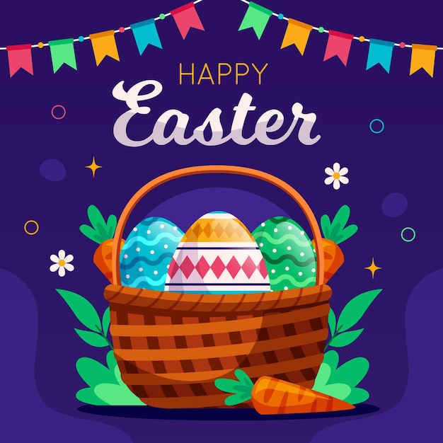 Vector ilustración de feliz pascua