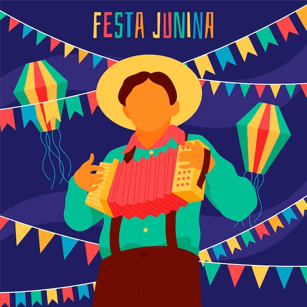 Ilustración de festa junina plana orgánica