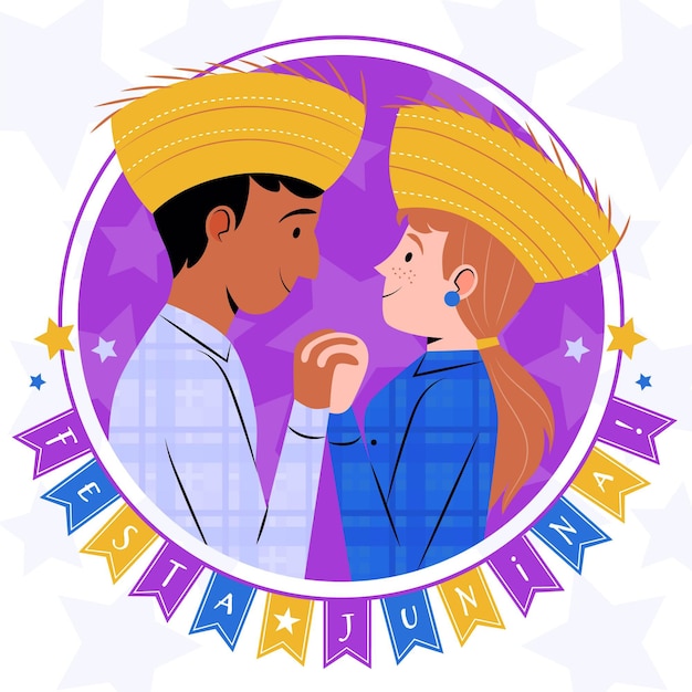 Vector ilustración de festa junina plana orgánica