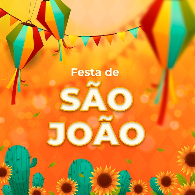 Ilustración de las festas juninas brasileñas en gradiente