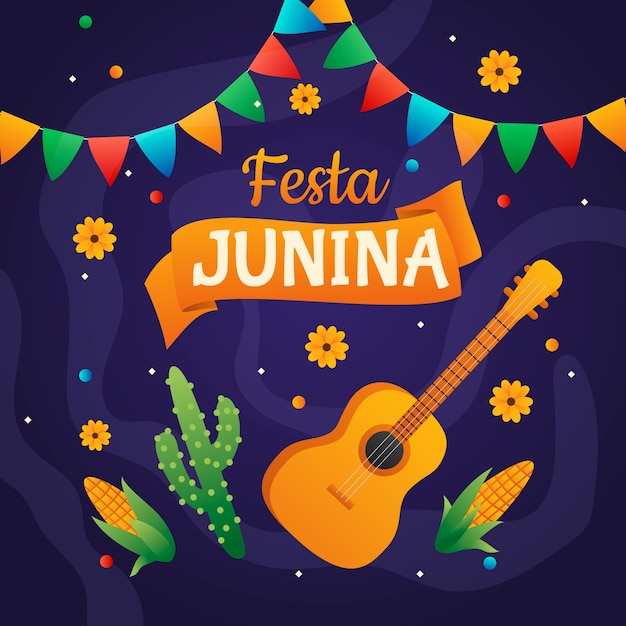 Ilustración de festas juninas degradado