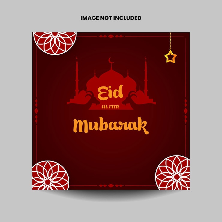 Ilustración festiva de Eid Mubarak.