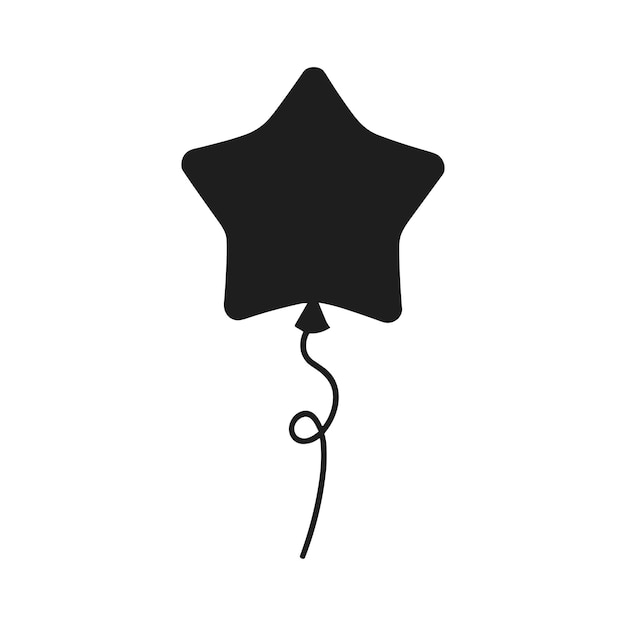 Ilustración festiva vectorial de silueta de globo en forma de estrella para celebraciones y decoración de fiestas