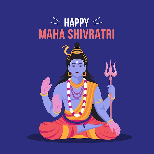 Ilustración del festival indio del Señor Shiva para el feliz Maha Shivrati