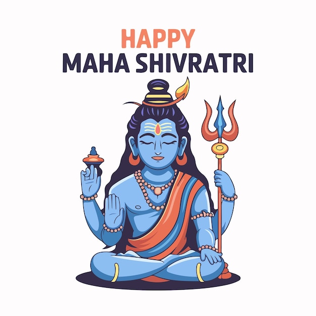 Ilustración del festival indio del Señor Shiva para el feliz Maha Shivrati