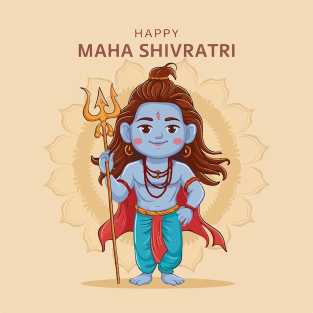 Ilustración del festival indio del Señor Shiva para el feliz Maha Shivrati