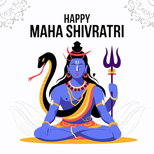 Ilustración del festival indio del Señor Shiva para el feliz Maha Shivrati