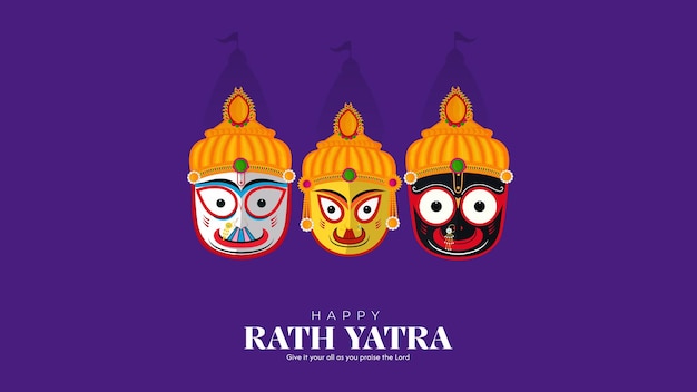 Ilustración del festival de Rath Yatra del Señor Jagannath en las redes sociales